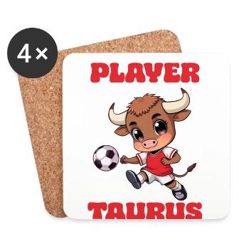Fußball Fußballspieler Stier Sternzeichen Taurus - Untersetzer (4er-Set) - Weiß - Vorne