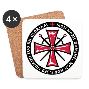 TemplerKreuz Non Nobis Domine Crusaders Cross - Untersetzer (4er-Set) - Weiß - Vorne