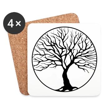baum kreis - Untersetzer (4er-Set) - Weiß - Vorne