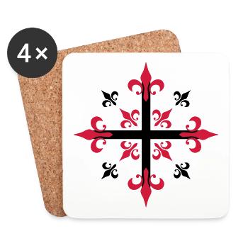 02 Croix du Chevalier / Mousquetaires 2c / - Dessous de verre (lot de 4) - blanc - Devant