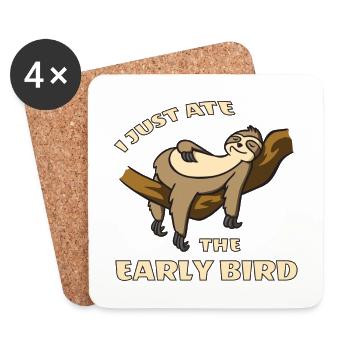 Sloth loafers laziness morning muffle gift - Coasters (set of 4) - white - Front