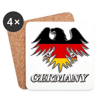 deutschland adler t-shirt deutsches flagge t-shirt t-stück - Untersetzer (4er-Set) - Weiß - Vorne