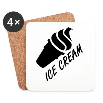Eine softe Eiscreme in der Waffel - Untersetzer (4er-Set) - Weiß - Vorne