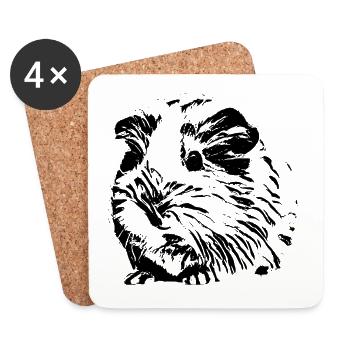 Cochons d'Inde - Dessous de verre (lot de 4) - blanc - Devant