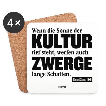 Kultur-Zwerge - Untersetzer (4er-Set) - Weiß - Vorne