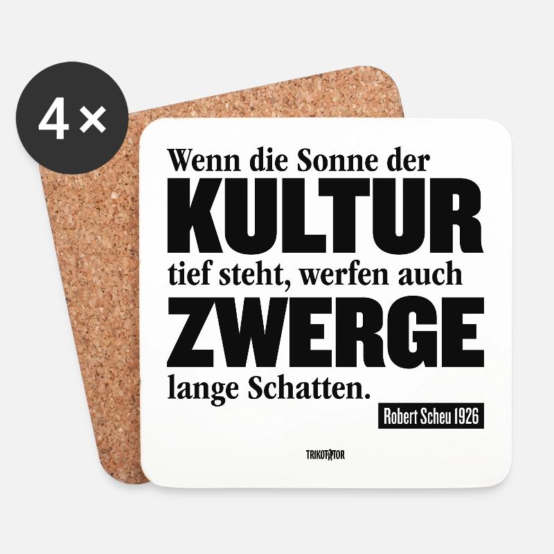 Kultur-Zwerge - Untersetzer (4er-Set) - Weiß