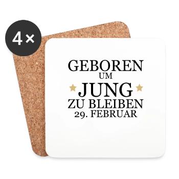 29. Februar Geburtstag - Untersetzer (4er-Set) - Weiß - Vorne