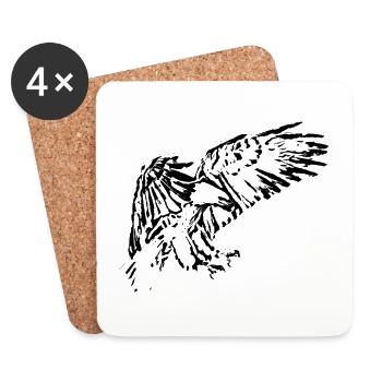 Eagle - Coasters (set of 4) - white - Front