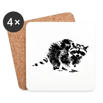 Rat de lavage - Dessous de verre (lot de 4) - blanc - Devant