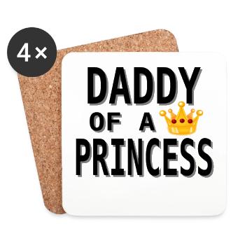 Papa d'une princesse, papa, maman, fille, cadeau - Dessous de verre (lot de 4) - blanc - Devant