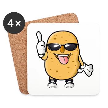 Pommes de terre - Dessous de verre (lot de 4) - blanc - Devant