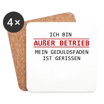 Genervt. Keine Geduld mehr. Außer Betrieb - Untersetzer (4er-Set) - Weiß - Vorne
