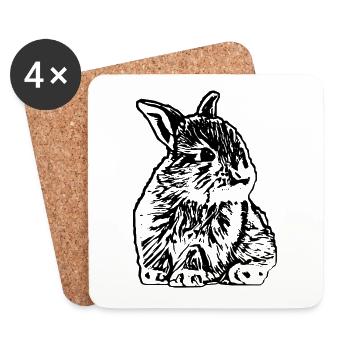 bunny - Coasters (set of 4) - white - Front