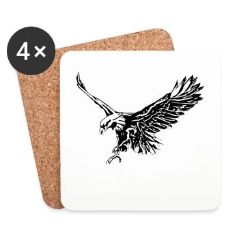 Adler - Untersetzer (4er-Set) - Weiß - Vorne