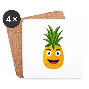 Ananas - Untersetzer (4er-Set) - Weiß - Vorne