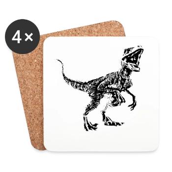 Velociraptor - Untersetzer (4er-Set) - Weiß - Vorne