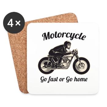 Motorrad - Untersetzer (4er-Set) - Weiß - Vorne