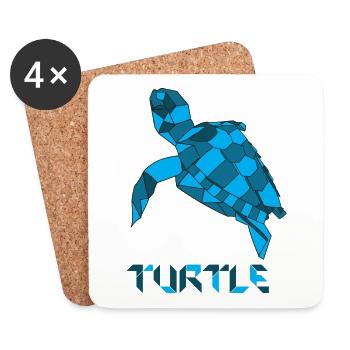 Tortue - Tortue - Dessous de verre (lot de 4) - blanc - Devant