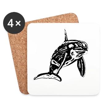 Orca - Untersetzer (4er-Set) - Weiß - Vorne