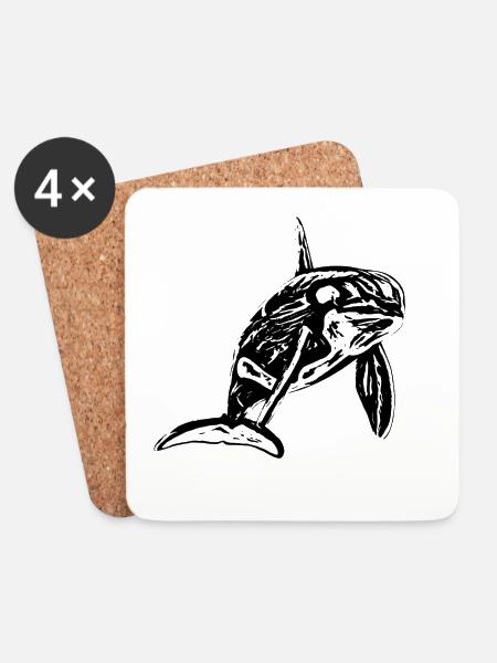 Orca - Untersetzer (4er-Set) - Weiß