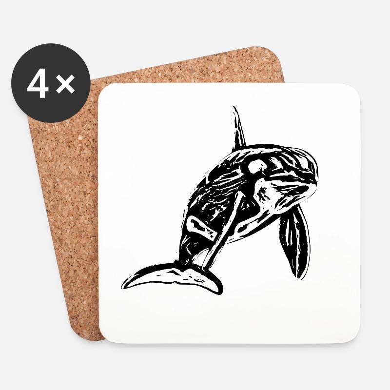 Orca - Untersetzer (4er-Set) - Weiß