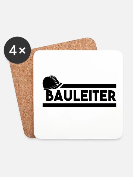 Bauleiter - Baustelle - Geschenkidee - Untersetzer (4er-Set) - Weiß