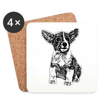 Jack Russell - Coasters (set of 4) - white - Front
