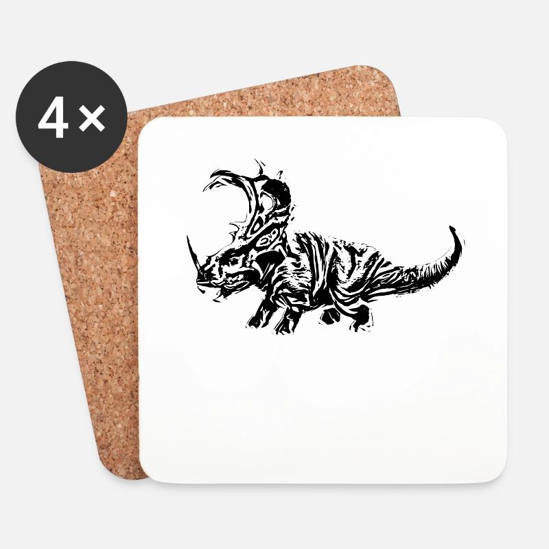 Dinosaurier - Untersetzer (4er-Set) - Weiß