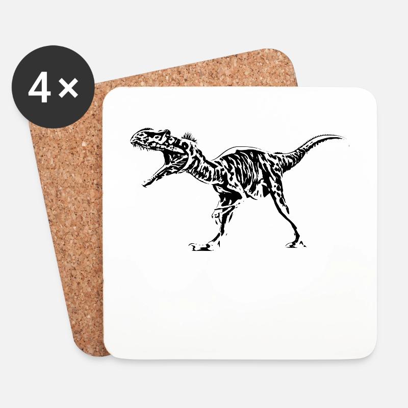 Allosaurus - Untersetzer (4er-Set) - Weiß