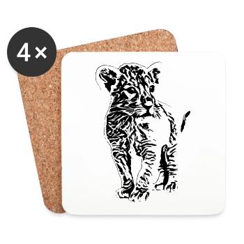 lion - Coasters (set of 4) - white - Front