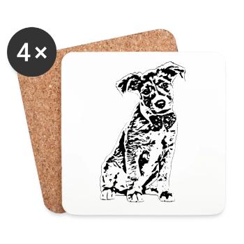 dog - Coasters (set of 4) - white - Front