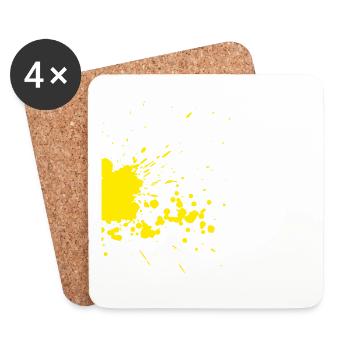 Une tache de couleur jaune comme art - Dessous de verre (lot de 4) - blanc - Devant