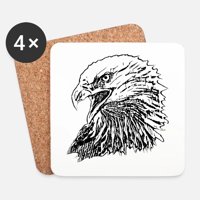 Adler - Untersetzer (4er-Set) - Weiß
