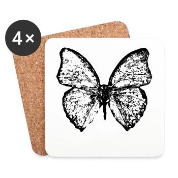 Schmetterling - Untersetzer (4er-Set) - Weiß - Vorne