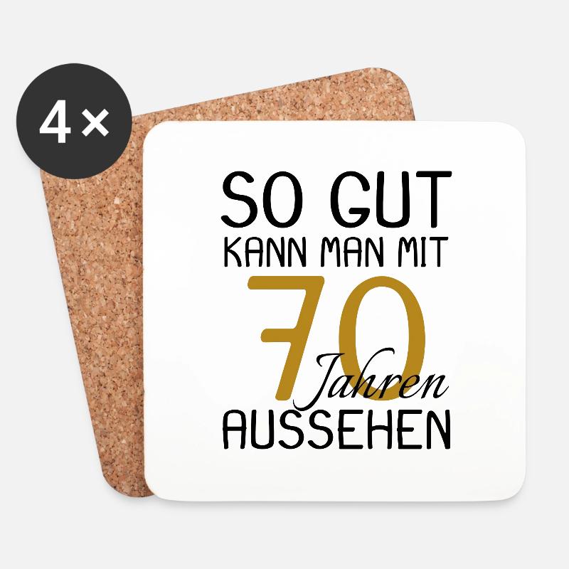 70 Geburtstag - Untersetzer (4er-Set) - Weiß
