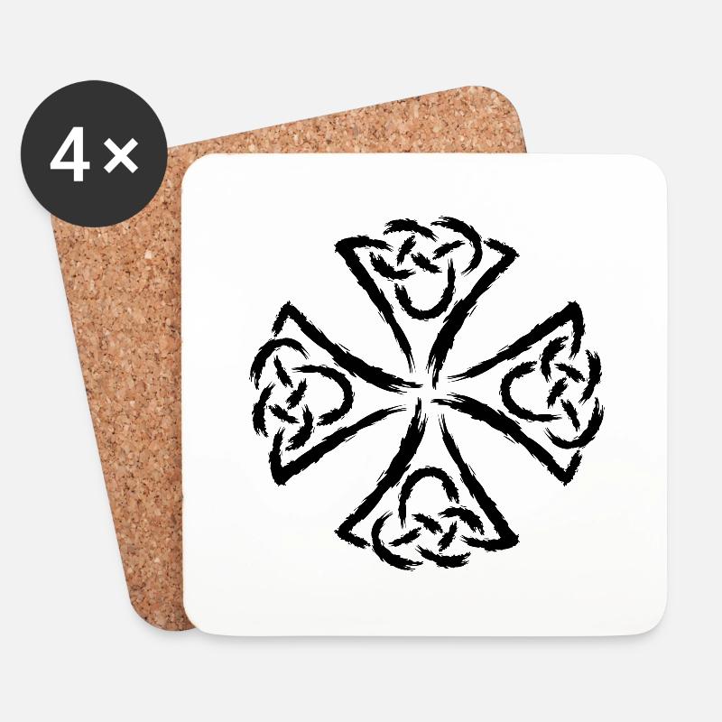 Keltische Symbole - Untersetzer (4er-Set) - Weiß