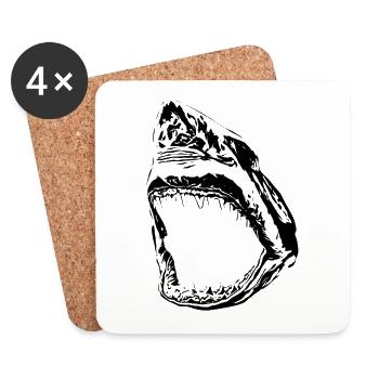 White shark - Coasters (set of 4) - white - Front