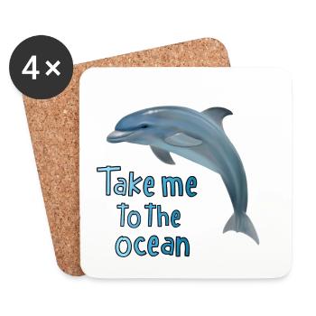 Dolphin - emmène-moi à la mer - Dessous de verre (lot de 4) - blanc - Devant