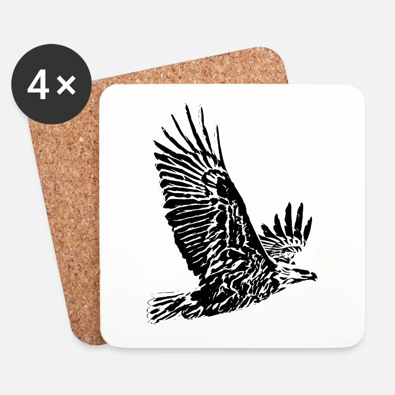 Adler - Untersetzer (4er-Set) - Weiß