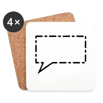 Speech bubble black - Coasters (set of 4) - white - Front