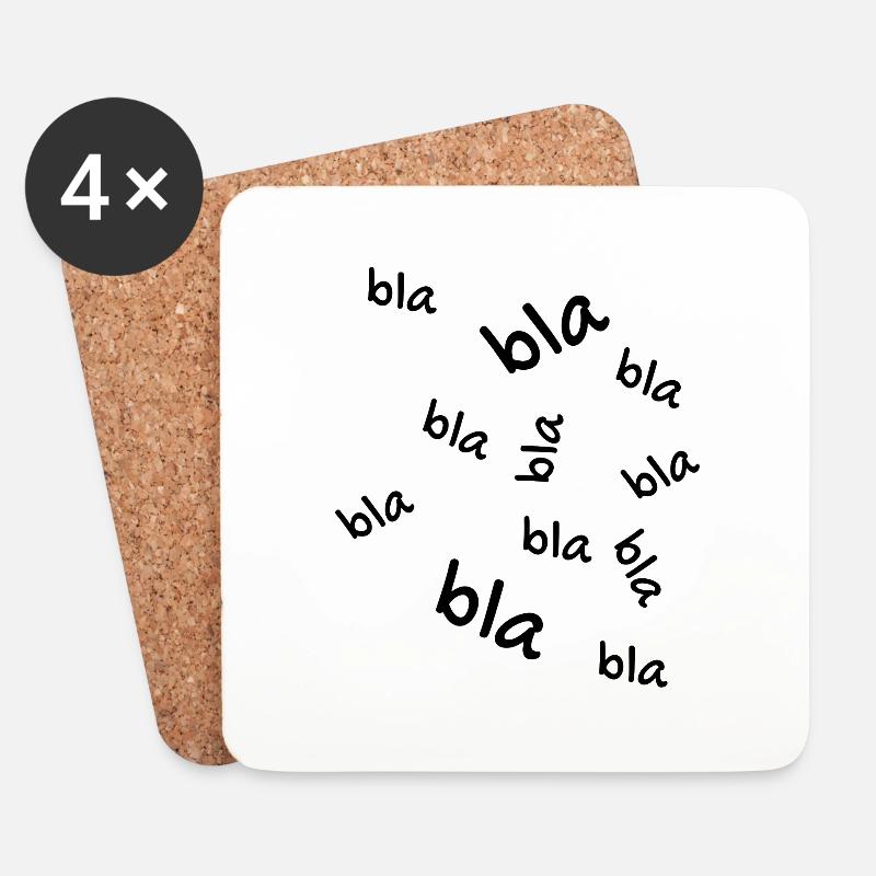 Bla bla bla - Untersetzer (4er-Set) - Weiß