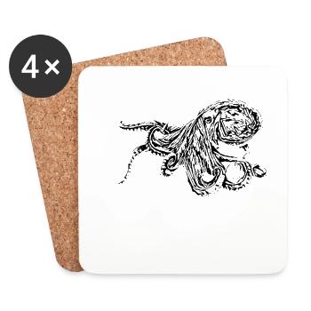 Oktopus - Untersetzer (4er-Set) - Weiß - Vorne