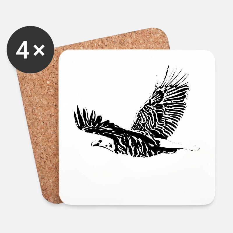 Adler - Untersetzer (4er-Set) - Weiß