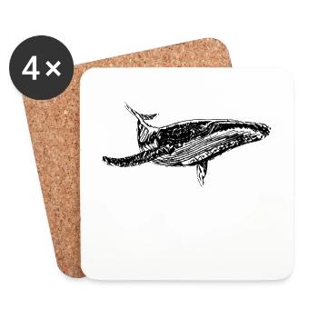 baleine - Dessous de verre (lot de 4) - blanc - Devant