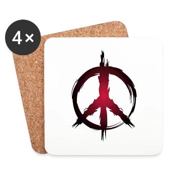 Peace symbol hippie peace freedom love - Coasters (set of 4) - white - Front