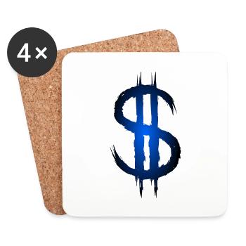 Dollarzeichen Dollar Geld Symbol - Untersetzer (4er-Set) - Weiß - Vorne