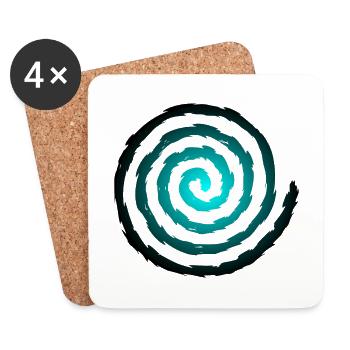 Croissance et expansion des symboles en spirale - Dessous de verre (lot de 4) - blanc - Devant