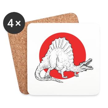 Dino Shirt. Dinosaurier Spinosaurus. - Untersetzer (4er-Set) - Weiß - Vorne