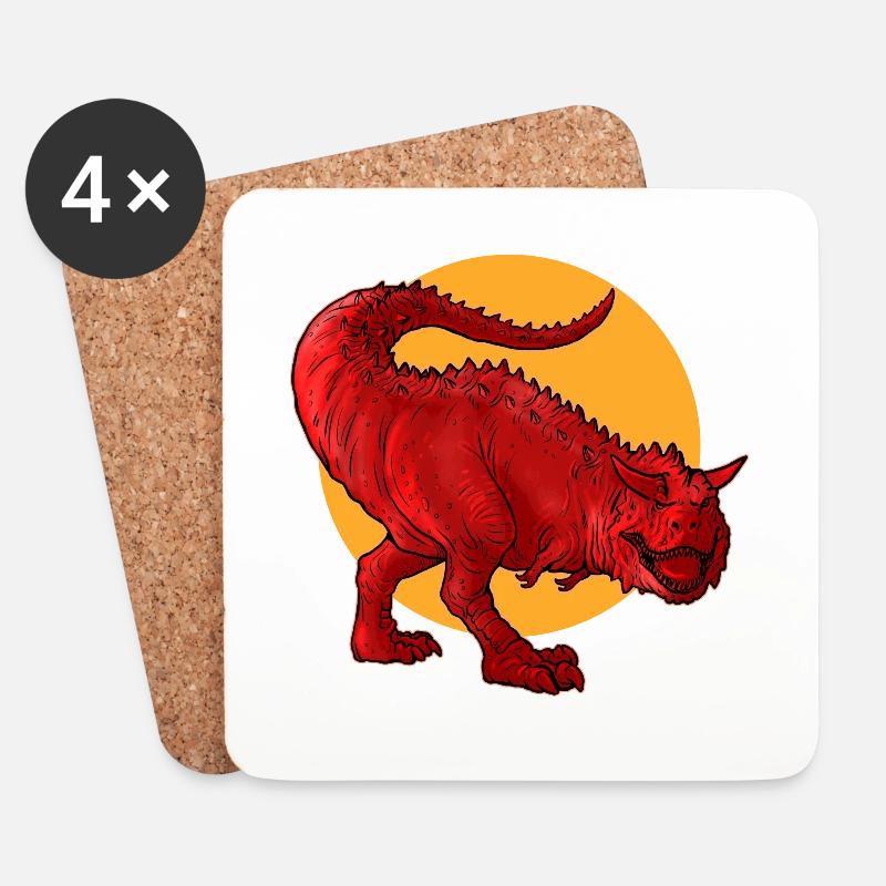 Dino Shirt. Dinosaurier Carnotaurus. - Untersetzer (4er-Set) - Weiß
