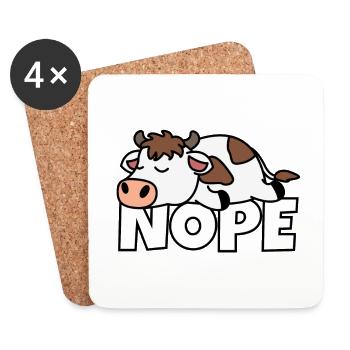 Nope Kuh - Untersetzer (4er-Set) - Weiß - Vorne